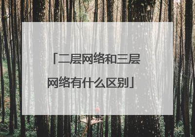 二层网络和三层网络有什么区别
