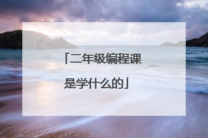 二年级编程课是学什么的