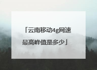 云南移动4g网速最高峰值是多少