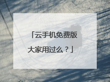 云手机免费版大家用过么？