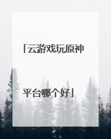 云游戏玩原神平台哪个好