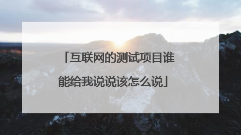 互联网的测试项目谁能给我说说该怎么说