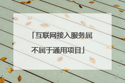 互联网接入服务属不属于通用项目