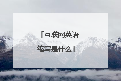 互联网英语缩写是什么