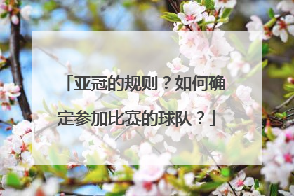 亚冠的规则？如何确定参加比赛的球队？
