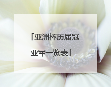 亚洲杯历届冠亚军一览表