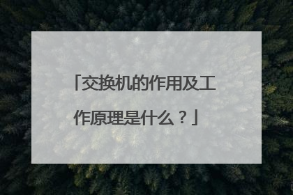 交换机的作用及工作原理是什么？