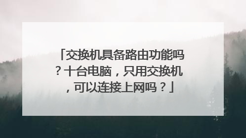 交换机具备路由功能吗？十台电脑，只用交换机，可以连接上网吗？