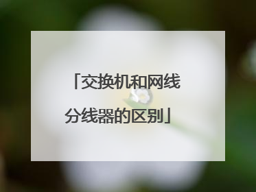 交换机和网线分线器的区别
