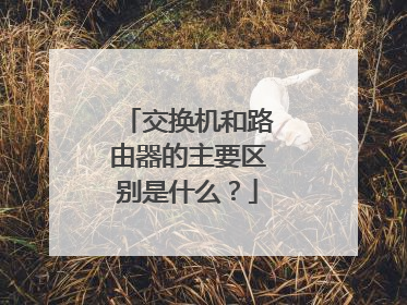 交换机和路由器的主要区别是什么？