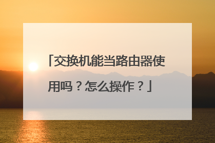 交换机能当路由器使用吗?怎么操作?