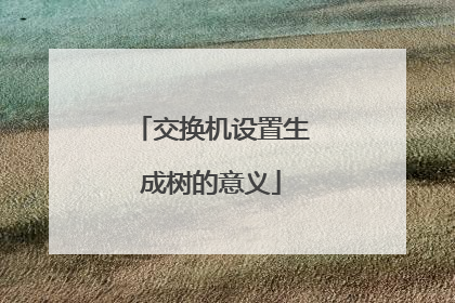 交换机设置生成树的意义