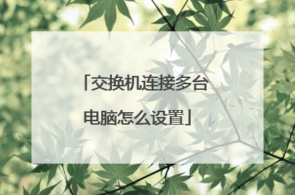 交换机连接多台电脑怎么设置