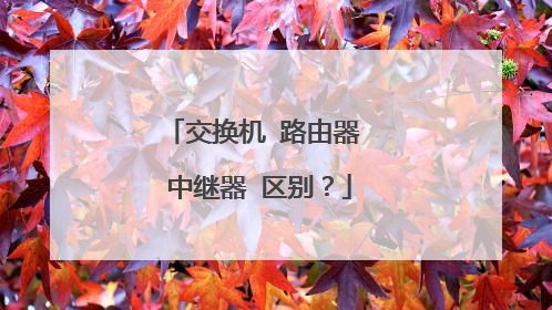 交换机 路由器 中继器 区别？