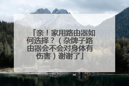 亲!家用路由器如何选择?(杂牌子路由器会不会对身体有伤害)谢谢了