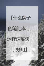 什么牌子的笔记本,运作速度快,好用