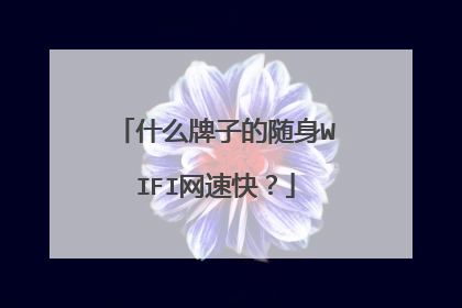 什么牌子的随身WIFI网速快？