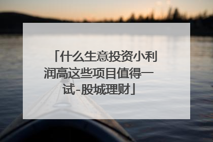 什么生意投资小利润高这些项目值得一试-股城理财