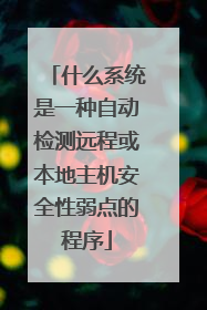 什么系统是一种自动检测远程或本地主机安全性弱点的程序