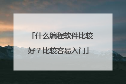 什么编程软件比较好？比较容易入门