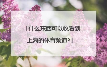 什么东西可以收看到上海的体育频道?