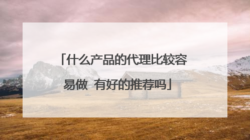 什么产品的代理比较容易做 有好的推荐吗