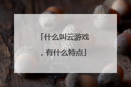什么叫云游戏,有什么特点