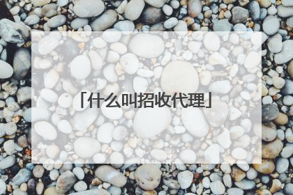什么叫招收代理
