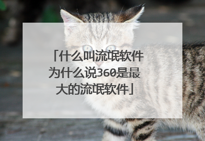 什么叫流氓软件 为什么说360是最大的流氓软件