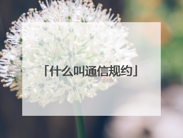 什么叫通信规约