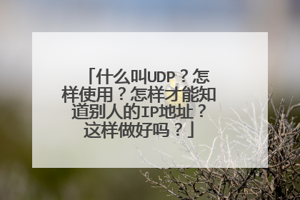 什么叫UDP?怎样使用?怎样才能知道别人的IP地址?这样做好吗?