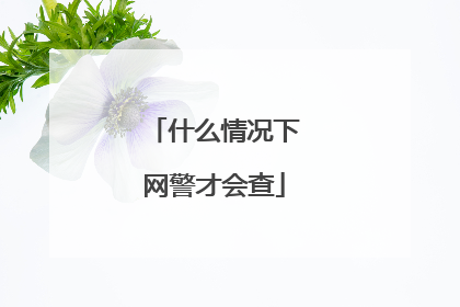 什么情况下网警才会查