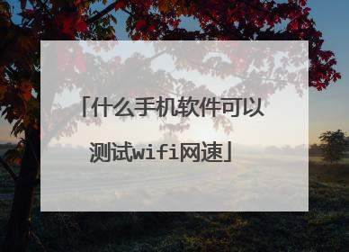 什么手机软件可以测试wifi网速