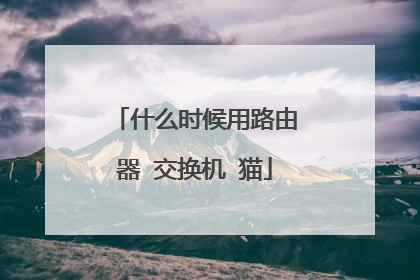 什么时候用路由器 交换机 猫