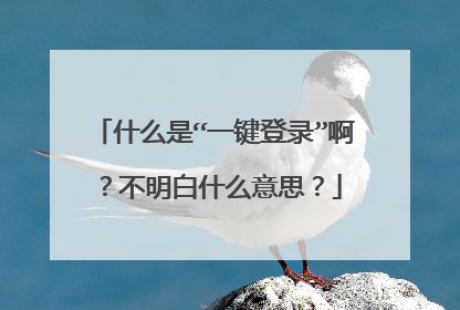 什么是“一键登录”啊?不明白什么意思?