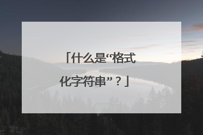 什么是“格式化字符串”？