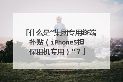 什么是“集团专用终端补贴(iPhone5担保租机专用)”?