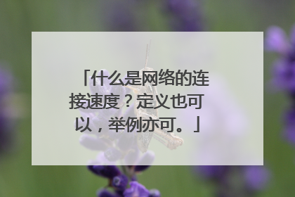 什么是网络的连接速度？定义也可以，举例亦可。