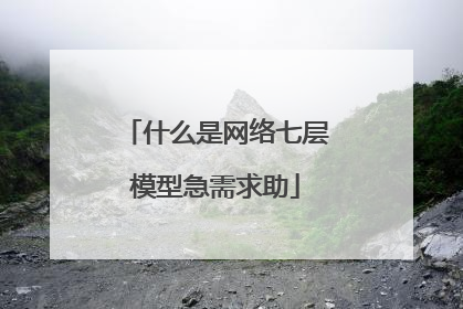 什么是网络七层模型急需求助