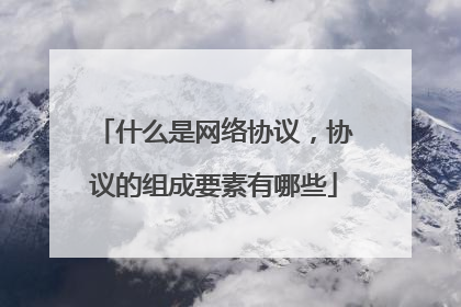 什么是网络协议，协议的组成要素有哪些