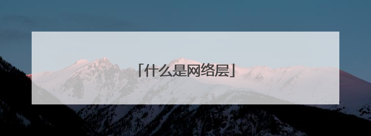 什么是网络层