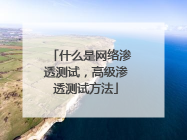 什么是网络渗透测试，高级渗透测试方法