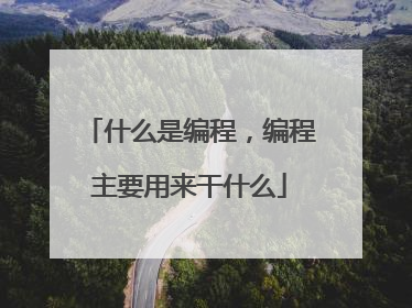 什么是编程,编程主要用来干什么