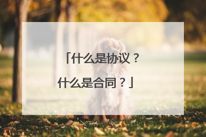 什么是协议?什么是合同?