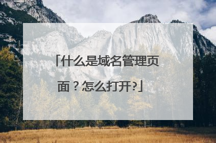 什么是域名管理页面？怎么打开?