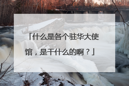 什么是各个驻华大使馆，是干什么的啊？