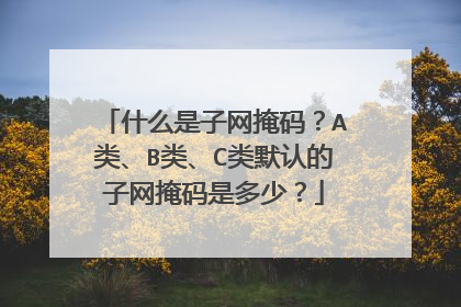 什么是子网掩码？A类、B类、C类默认的子网掩码是多少？