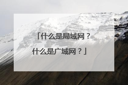 什么是局域网？什么是广域网？