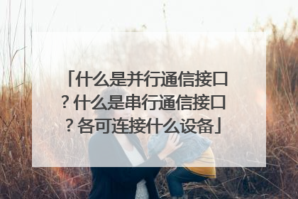 什么是并行通信接口?什么是串行通信接口?各可连接什么设备