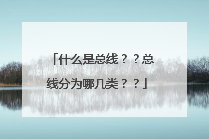 什么是总线??总线分为哪几类??